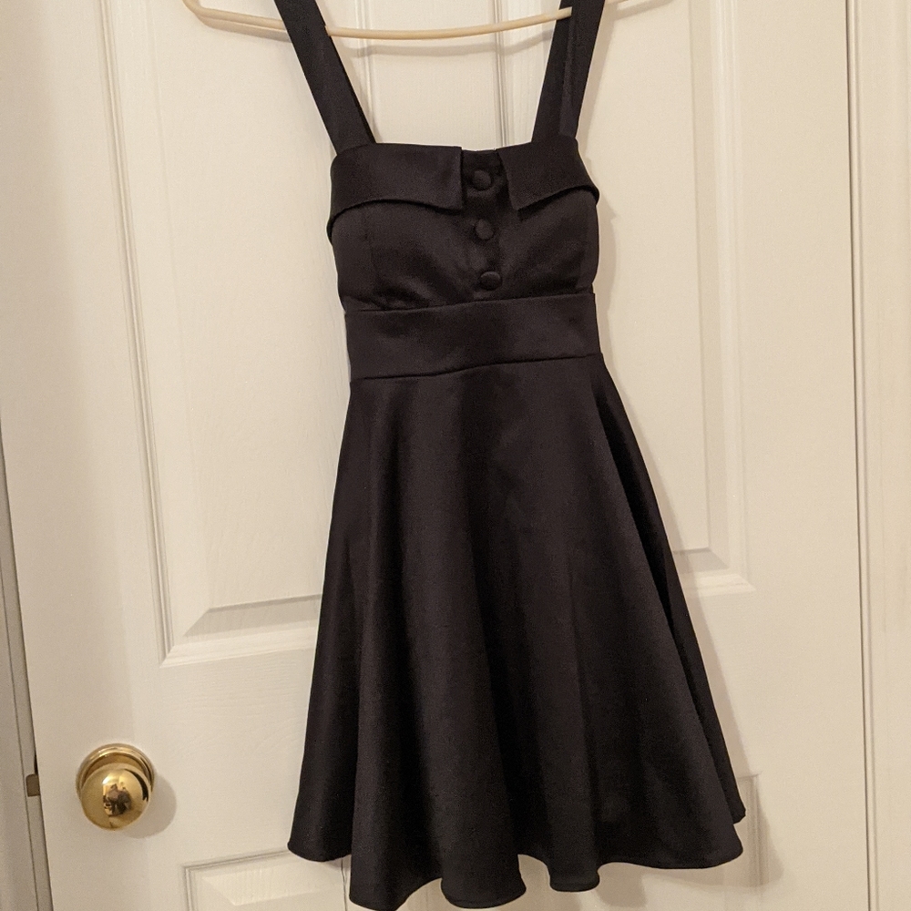Forever 21 Black Dress w/Faux Buttons, Small